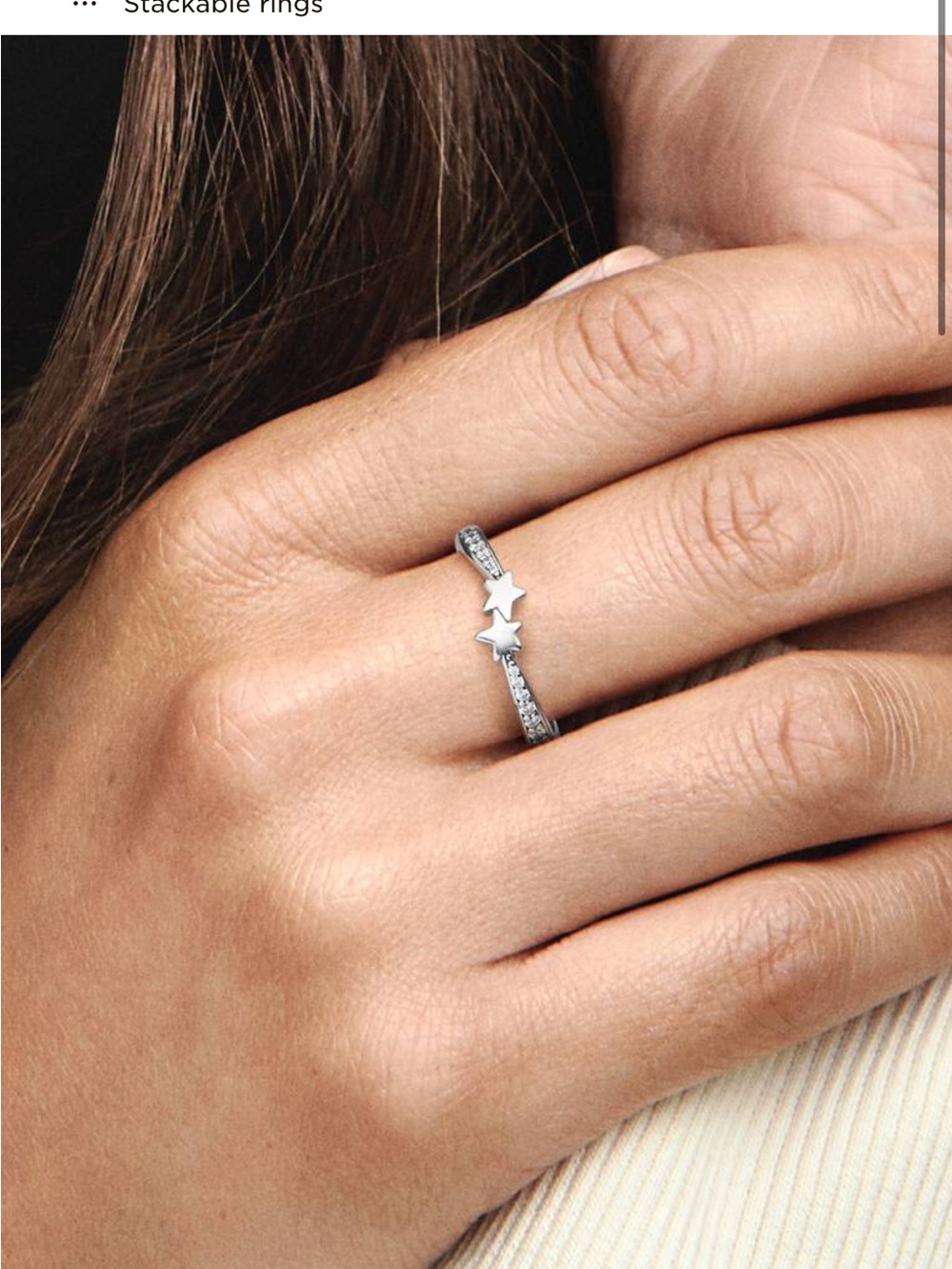 Pandora Silver Shooting Star Ring